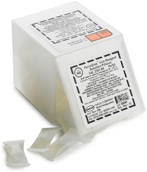 Sobres de solución de reactivo de hierro FerroZine