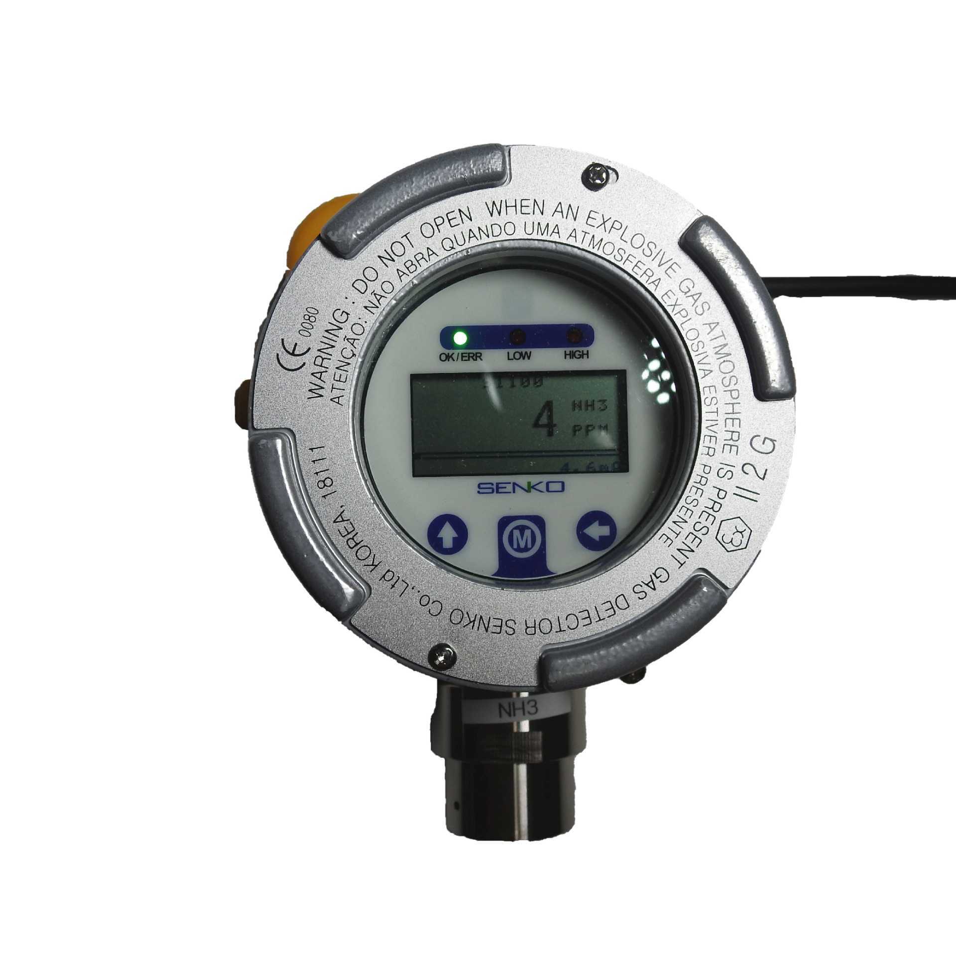 Medidor fijo de amoniaco 0 a 100ppm con pantalla y salida análoga