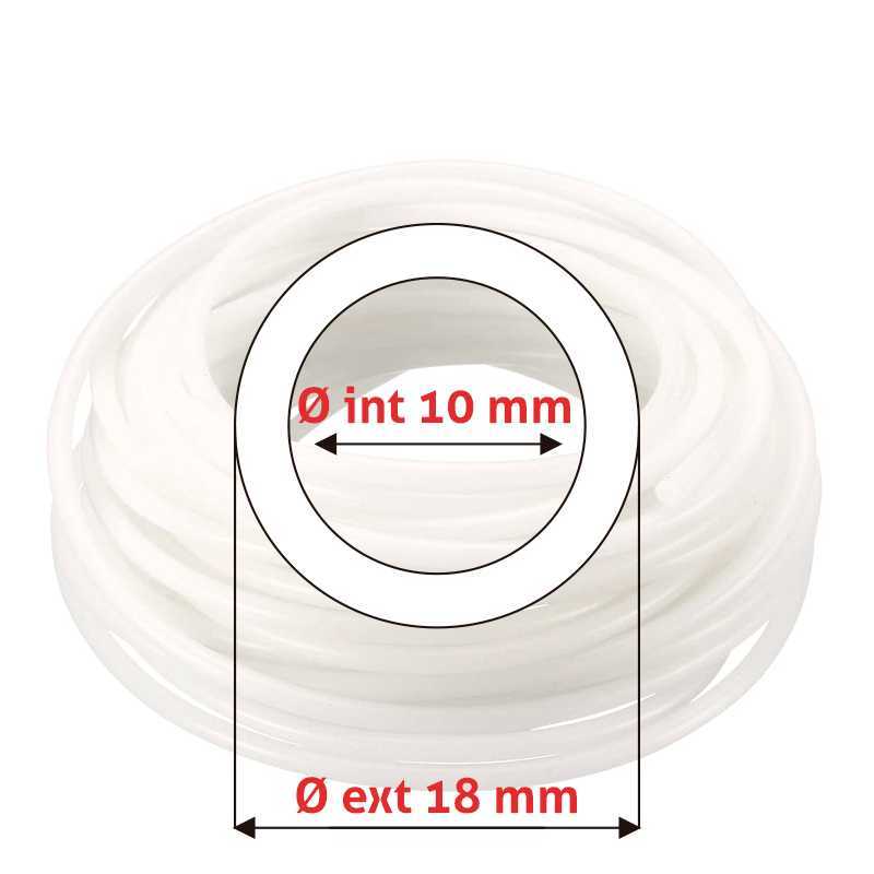 Manguera de silicón Øe 18 mm x Øi 10 mm translúcida atóxica