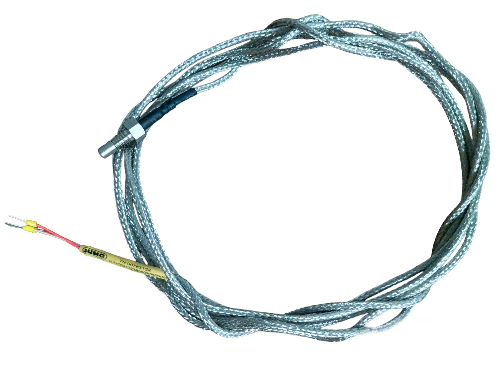 Sensor de temperatura PT100 de tres hilos roscable de M8X1.25 con 3 metros de cable