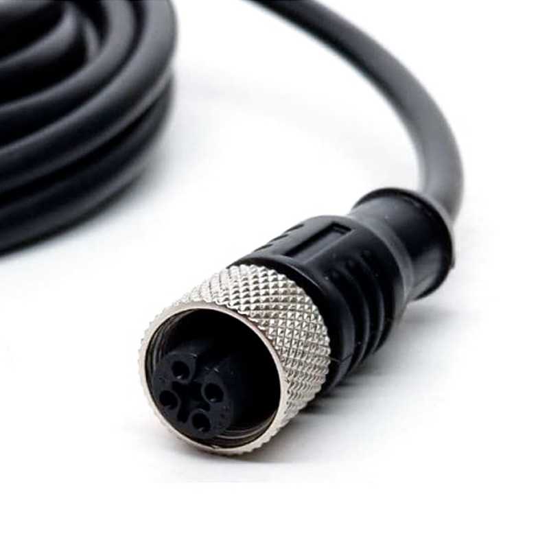 Cable conector M12, recto, 10 m resistente al aceite